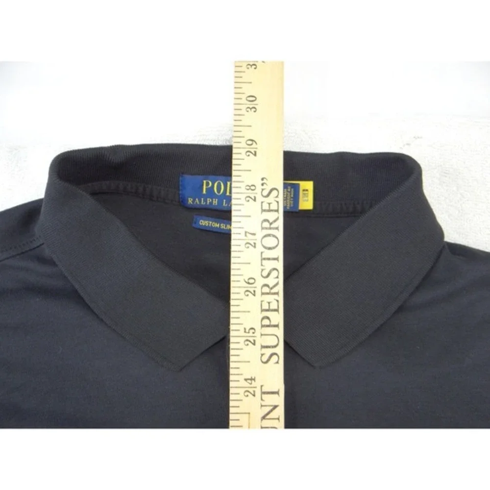 Polo Ralph Lauren Mens Custom Slim‎ Fit Polo Shirt Black XL Short Sleeve